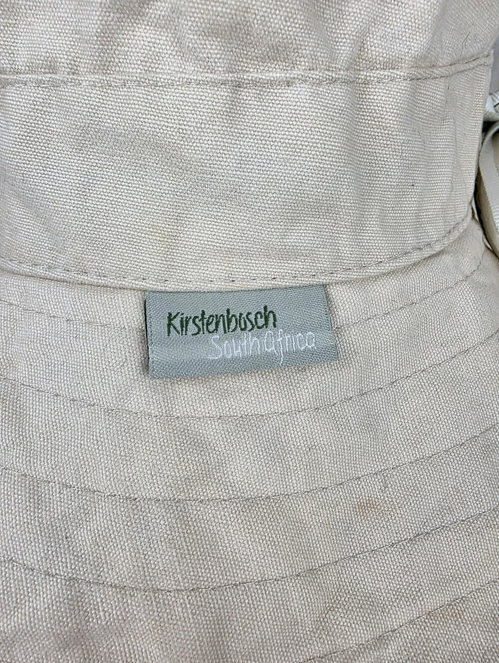 Kirstenbosch South Africa Bucket Hat Beige Linen Size Medium